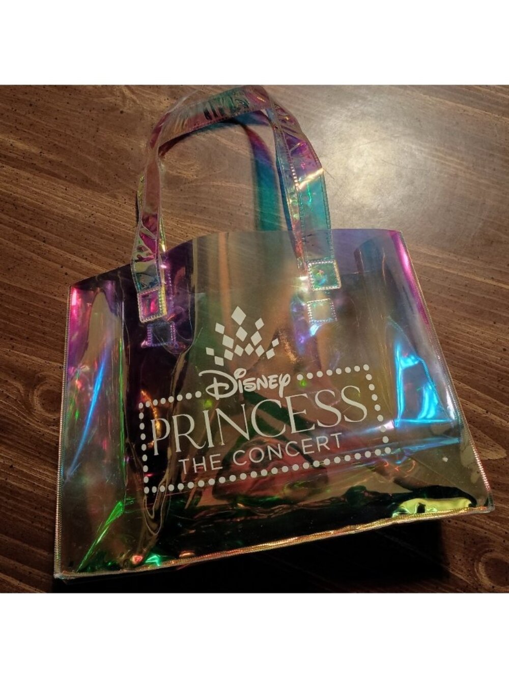 DISNEY PRINCESS TOTE BAG - Translucent Irridescent Holographic Clear Hand Purse